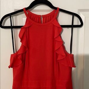 Coral Ruffle high neck jumpsuit